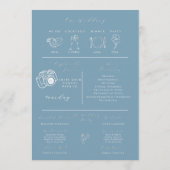 Modernes Hochzeitsprogramm für Dusty Blue Programm (Rückseite)