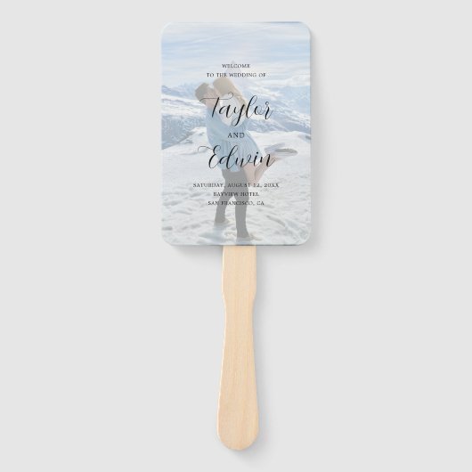 Modernes Hochzeitsprogramm für einfaches zeitgenös Fächer (Vorderseite)