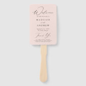 Modernes Hochzeitsprogramm für Elegante Blush Fächer (Vorderseite)
