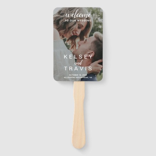 Modernes Hochzeitsprogramm für elegantes Script-Fo Fächer (Vorderseite)