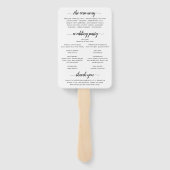 Modernes Hochzeitsprogramm für elegantes Script-Fo Fächer (Rückseite)