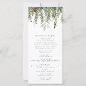 Modernes Hochzeitsprogramm für Feiertage (Rückseite)