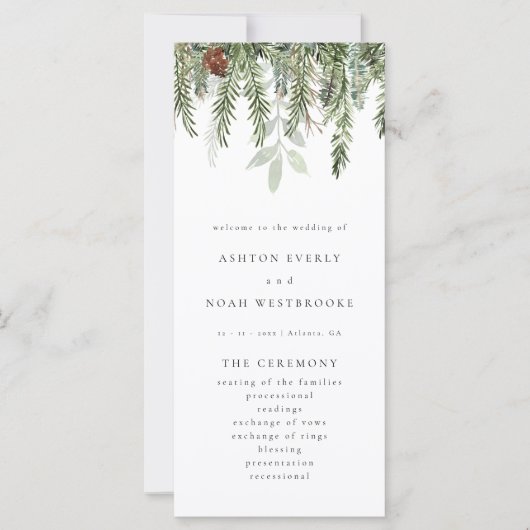 Modernes Hochzeitsprogramm für Feiertage (Vorderseite)