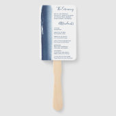 Modernes Hochzeitsprogramm für Foto Navy Blue Eleg Fächer (Rückseite)