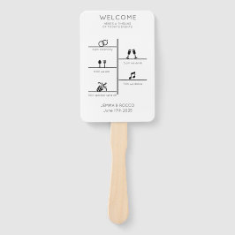 Modernes Hochzeitsprogramm für Fotos Fächer