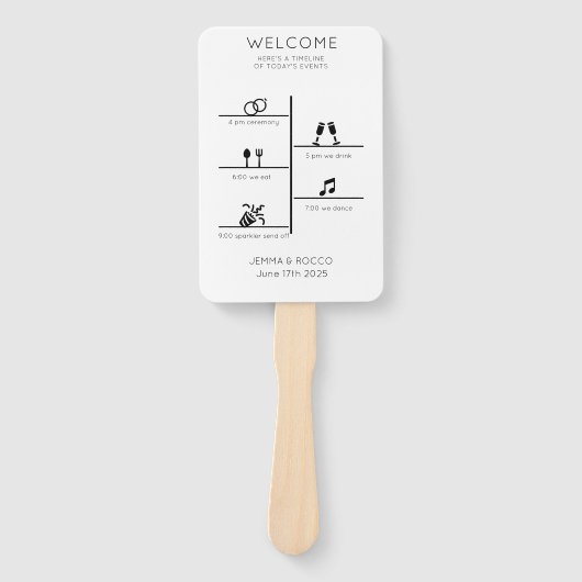 Modernes Hochzeitsprogramm für Fotos Fächer (Vorderseite)