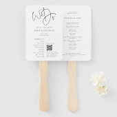 Modernes Hochzeitsprogramm für Fotos mit QR-Code Fächer (Vorne und Hinten)