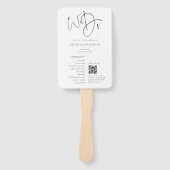 Modernes Hochzeitsprogramm für Fotos mit QR-Code Fächer (Vorderseite)