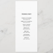 Modernes Hochzeitsprogramm für Fotos Programm (Rückseite)