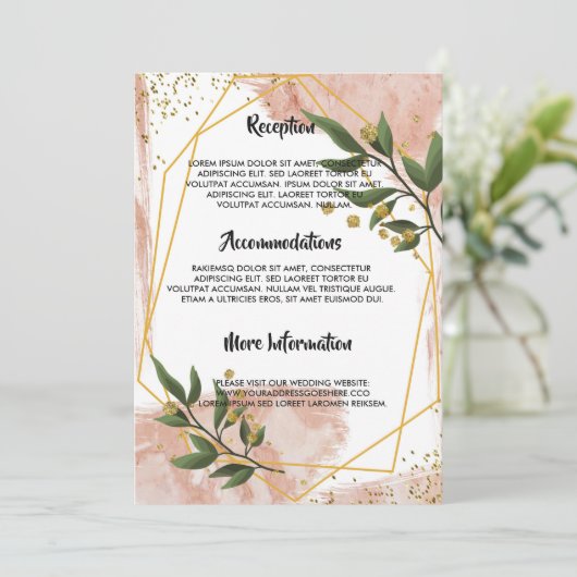 Modernes Hochzeitsprogramm für Goldrahmen in Elfen Einladung (Stehend Vorderseite)