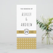 Modernes Hochzeitsprogramm für Goldtypografie Programm (Stehend Vorderseite)