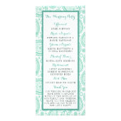 Modernes Hochzeitsprogramm für Grüne Paisley Werbekarte (Hinten)