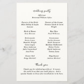 Modernes Hochzeitsprogramm für handgezeichnete Kuc (Rückseite)