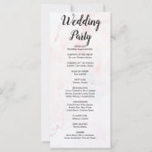 Modernes Hochzeitsprogramm für hellrosa und blaue  (Rückseite)