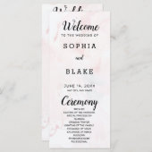 Modernes Hochzeitsprogramm für hellrosa und blaue  (Vorne/Hinten)