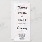 Modernes Hochzeitsprogramm für hellrosa und blaue  (Vorderseite)