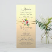 Modernes Hochzeitsprogramm für Hibiskus (Stehend Vorderseite)
