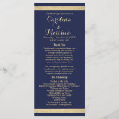 Modernes Hochzeitsprogramm für Hochzeiten in blaue Programm (Vorderseite)