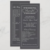 Modernes Hochzeitsprogramm für Holzkohle und Grau Programm (Vorne/Hinten)