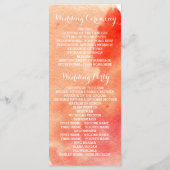 Modernes Hochzeitsprogramm für Korallenriffe Programm (Rückseite)