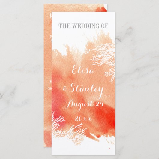 Modernes Hochzeitsprogramm für Korallenriffe Programm (Vorne/Hinten)