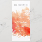 Modernes Hochzeitsprogramm für Korallenriffe Programm (Vorderseite)