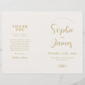 Modernes Hochzeitsprogramm für Minimalistische Gol (Vorderseite)