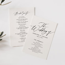 Modernes Hochzeitsprogramm für Minimalistische Kal
