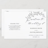 Modernes Hochzeitsprogramm für Minimalistische Lau (Vorne/Hinten)