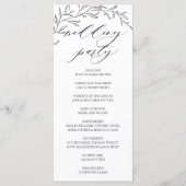 Modernes Hochzeitsprogramm für Minimalistische Lau Programm (Rückseite)