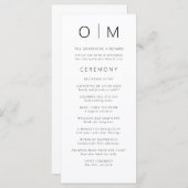 Modernes Hochzeitsprogramm für Minimalistische Typ (Vorne/Hinten)