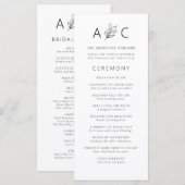 Modernes Hochzeitsprogramm für Minimalistische Typ (Vorne/Hinten)