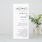 Modernes Hochzeitsprogramm für Minimalistisches Fo (Stehend Vorderseite)