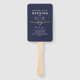 Modernes Hochzeitsprogramm für Navy Blue Fächer