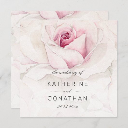 Modernes Hochzeitsprogramm für Rosenflora Programm (Vorne/Hinten)