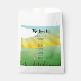 Modernes Hochzeitsprogramm für Rustikale Festspiel Geschenktütchen