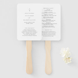 Modernes Hochzeitsprogramm für sauberes Schwarz un Fächer