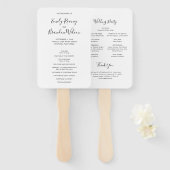 Modernes Hochzeitsprogramm für Schwarz und Weiß Fächer (Vorne und Hinten)