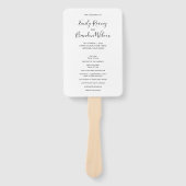 Modernes Hochzeitsprogramm für Schwarz und Weiß Fächer (Vorderseite)