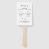 Modernes Hochzeitsprogramm für Schwarz und Weiß Fächer (Rückseite)