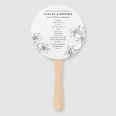 Modernes Hochzeitsprogramm für Schwarz und Weiß Fächer (Vorderseite)