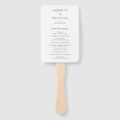 Modernes Hochzeitsprogramm für Schwarz und Weiß Fächer (Vorderseite)