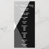 Modernes Hochzeitsprogramm für Schwarz-weiße Dreie Programm (Rückseite)