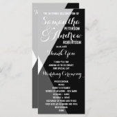 Modernes Hochzeitsprogramm für Schwarz-weiße Dreie Programm (Vorne/Hinten)