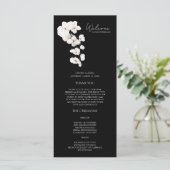 Modernes Hochzeitsprogramm für Schwarz-weiße Orchi (Stehend Vorderseite)