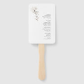 Modernes Hochzeitsprogramm für Schwarz-weiße Orchi Fächer (Rückseite)