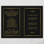 Modernes Hochzeitsprogramm für Schwarze und Gold-F (Vorderseite)