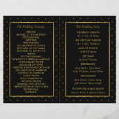 Modernes Hochzeitsprogramm für Schwarze und Gold-F (Rückseite)