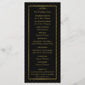 Modernes Hochzeitsprogramm für Schwarze und Gold-F Programm (Rückseite)