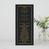 Modernes Hochzeitsprogramm für Schwarze und Gold-F Programm (Stehend Vorderseite)